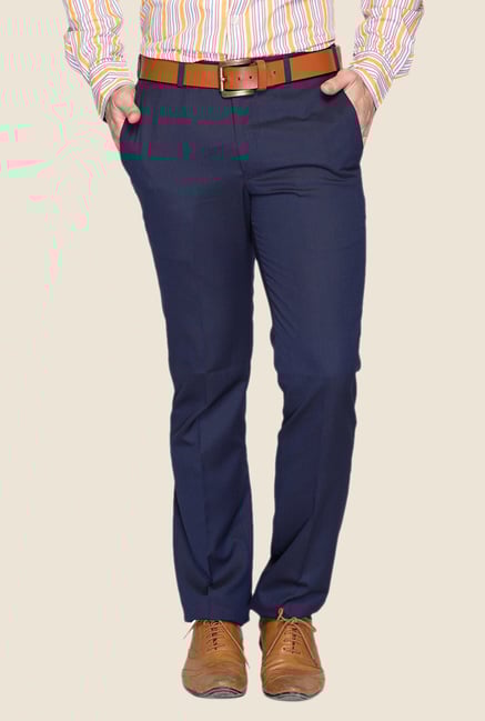 Raymond Blue Solid Trouser Raymond Blue Solid Trouser