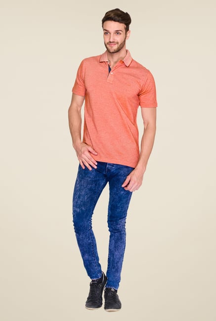 ColorPlus Peach Solid Polo T Shirt ColorPlus Peach Solid Polo T Shirt