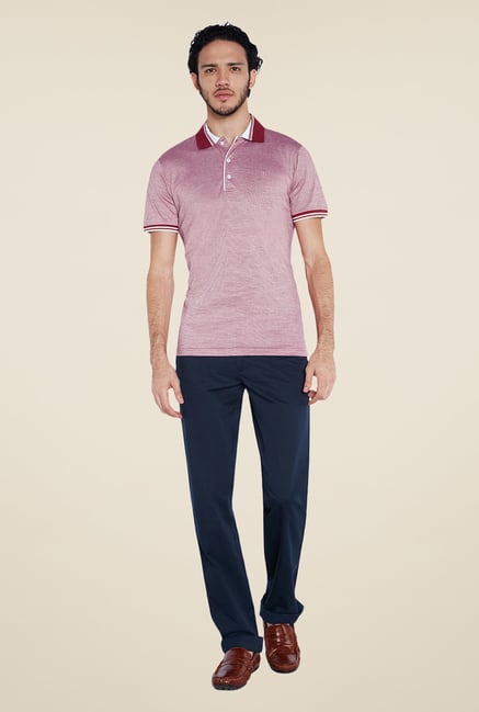 Raymond Pink Solid Polo T Shirt Raymond Pink Solid Polo T Shirt