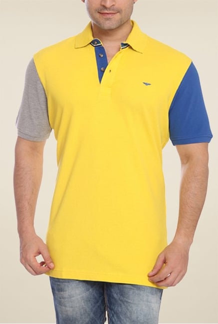 Park Avenue Yellow Solid Polo T Shirt Park Avenue Yellow Solid Polo T Shirt