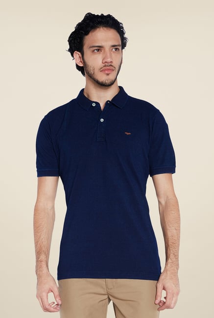 Park Avenue Navy Solid Polo T Shirt Park Avenue Navy Solid Polo T Shirt