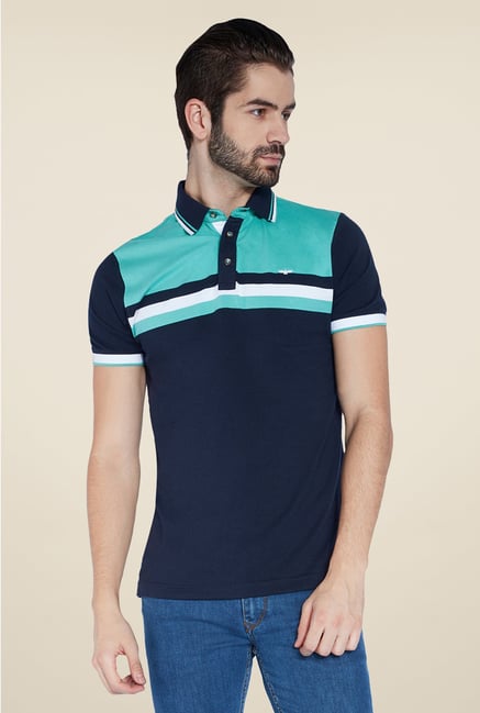 Park Avenue Navy Solid Polo T Shirt Park Avenue Navy Solid Polo T Shirt