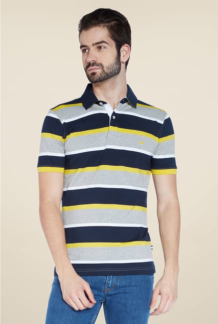 Park Avenue Multicolor Striped Polo T Shirt Park Avenue Multicolor Striped Polo T Shirt