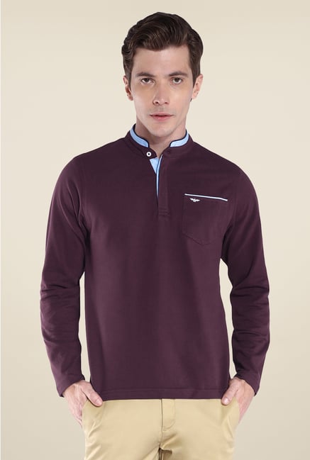 Park Avenue Purple Solid T Shirt Park Avenue Purple Solid T Shirt
