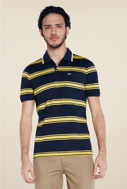 Park Avenue Navy Striped Polo T Shirt Park Avenue Navy Striped Polo T Shirt