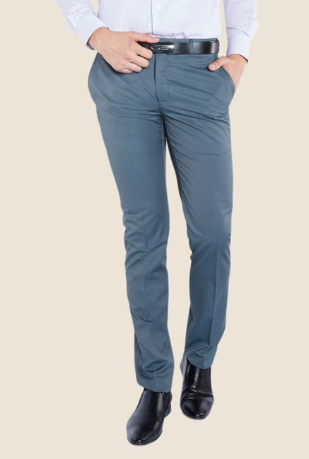 Raymond Blue Solid Trouser Raymond Blue Solid Trouser