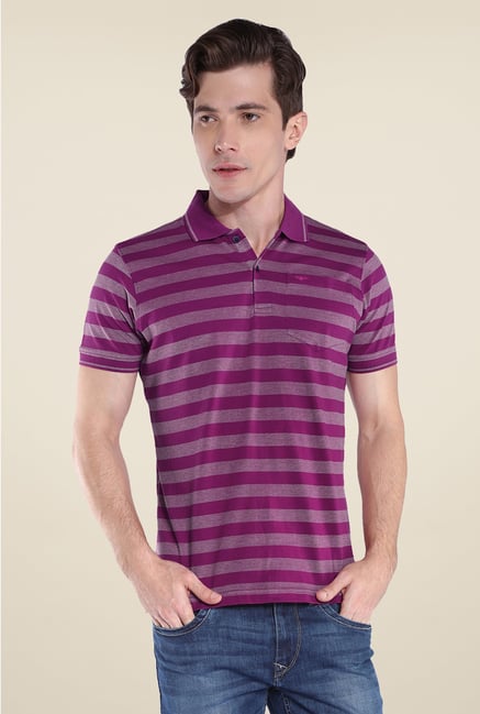 Park Avenue Purple Striped Polo T Shirt Park Avenue Purple Striped Polo T Shirt
