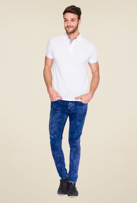 ColorPlus White Solid Polo T Shirt ColorPlus White Solid Polo T Shirt