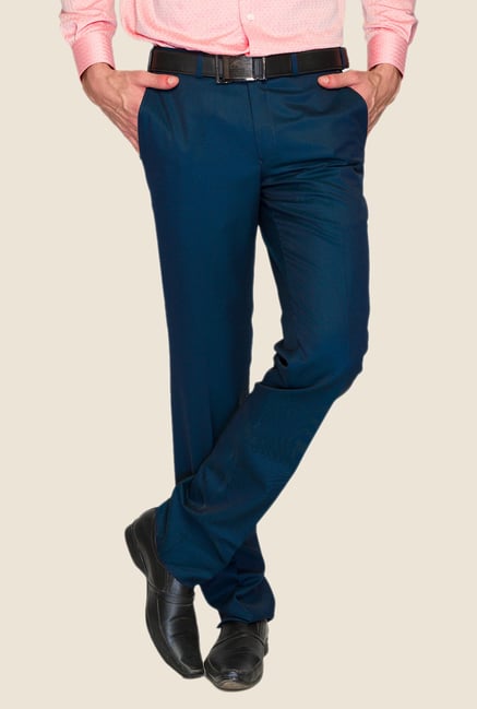 Raymond Dark Blue Solid Trouser Raymond Dark Blue Solid Trouser