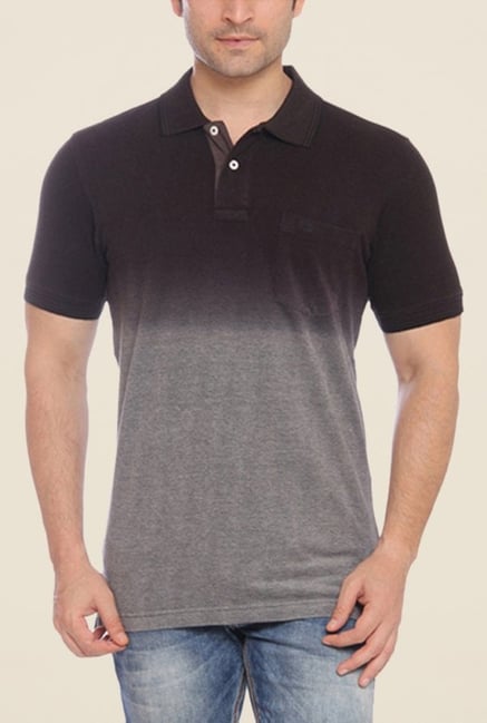 ColorPlus Black Ombre Polo T Shirt ColorPlus Black Ombre Polo T Shirt