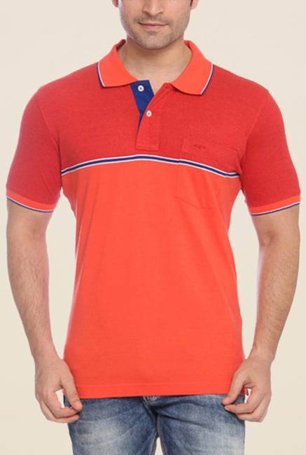 ColorPlus Orange Solid Polo T Shirt ColorPlus Orange Solid Polo T Shirt