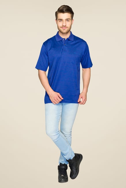 ColorPlus Blue Solid Polo T Shirt ColorPlus Blue Solid Polo T Shirt