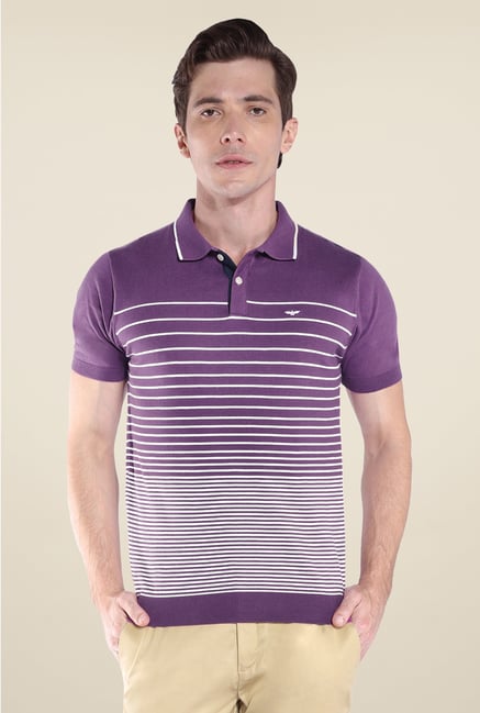 Park Avenue Purple Striped Polo T Shirt Park Avenue Purple Striped Polo T Shirt