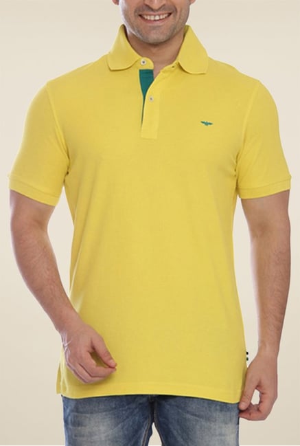 Park Avenue Yellow Solid Polo T Shirt Park Avenue Yellow Solid Polo T Shirt