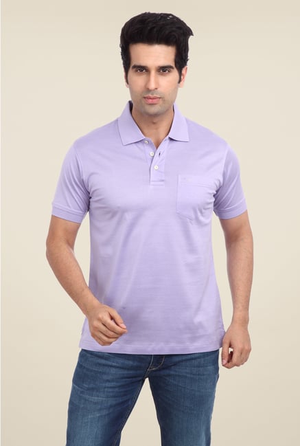 Park Avenue Violet Solid Polo T Shirt Park Avenue Violet Solid Polo T Shirt