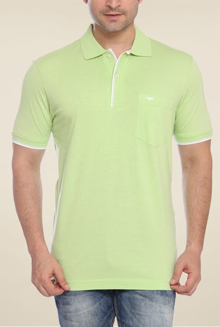 Park Avenue Green Solid Polo T Shirt Park Avenue Green Solid Polo T Shirt