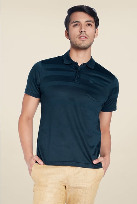 Park Avenue Blue Striped Polo T Shirt Park Avenue Blue Striped Polo T Shirt