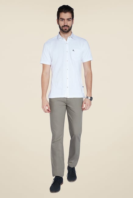 Parx Grey Solid Chinos Parx Grey Solid Chinos