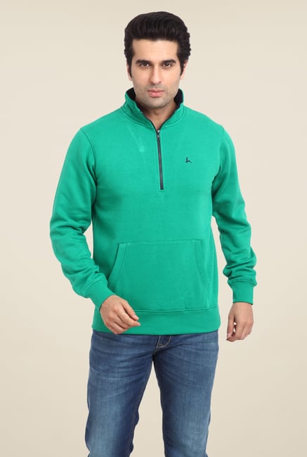 Parx Green Solid Sweatshirt Parx Green Solid Sweatshirt