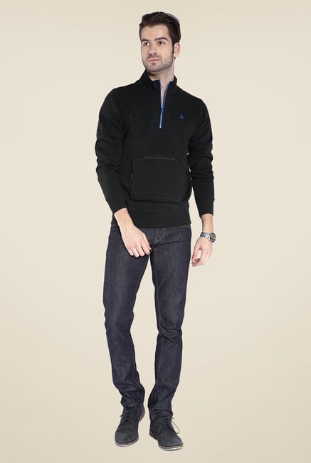 Parx Black Solid Sweatshirt Parx Black Solid Sweatshirt