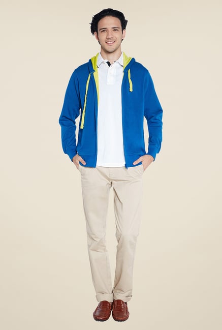 Parx Blue Solid Hoodie Parx Blue Solid Hoodie