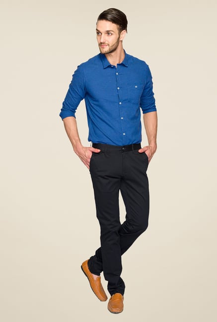 Parx Black Solid Trouser Parx Black Solid Trouser