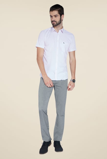 Parx Light Grey Solid Trouser Parx Light Grey Solid Trouser