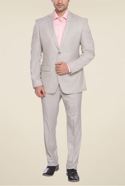 Park Avenue Beige Solid Formal Suit Park Avenue Beige Solid Formal Suit