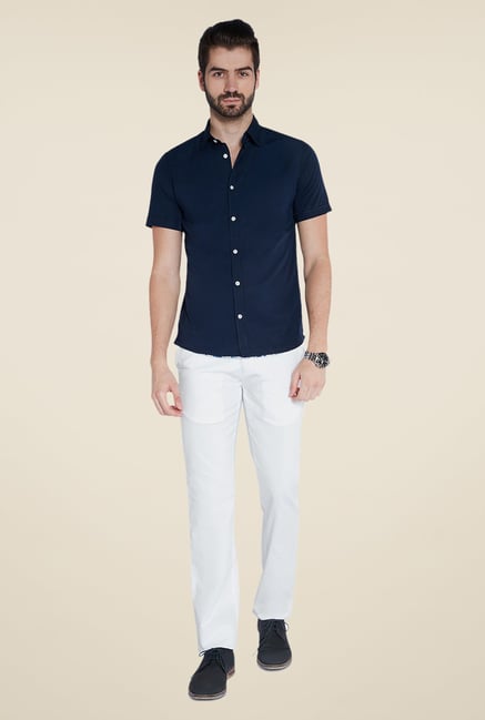 Parx White Solid Trouser Parx White Solid Trouser