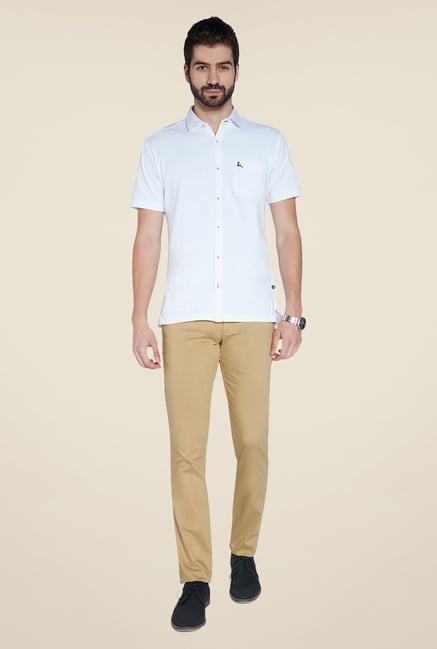 Parx Khaki Solid Chinos Parx Khaki Solid Chinos
