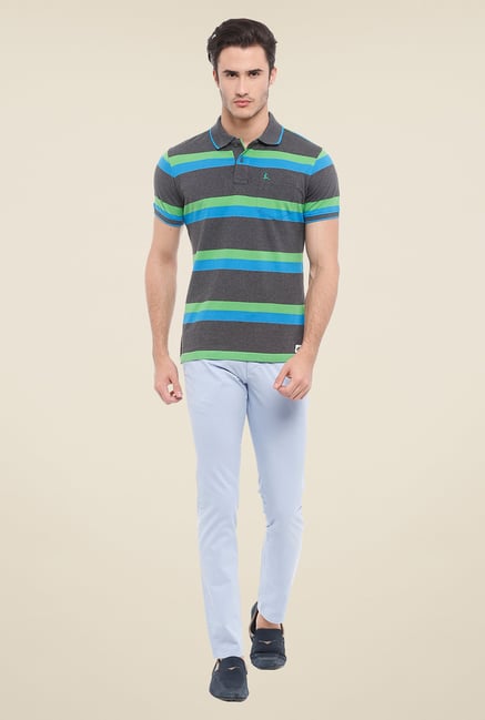 Parx Light Blue Solid Chinos Parx Light Blue Solid Chinos