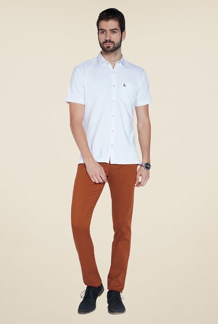 Parx Orange Solid Chinos Parx Orange Solid Chinos