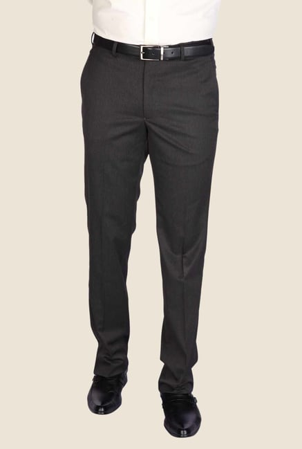 Raymond Dark Grey Solid Trouser Raymond Dark Grey Solid Trouser