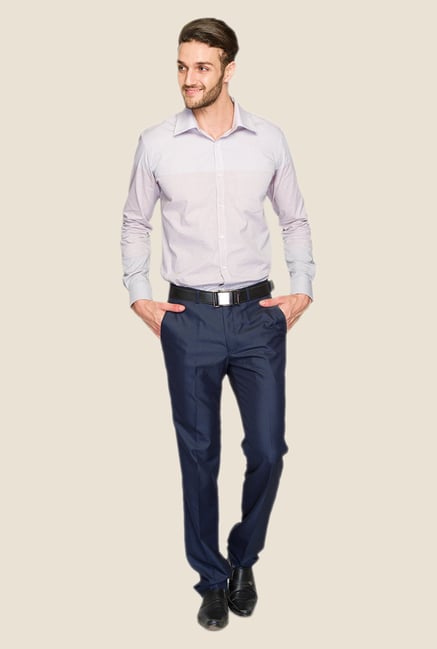 Raymond Dark Blue Solid Trouser Raymond Dark Blue Solid Trouser