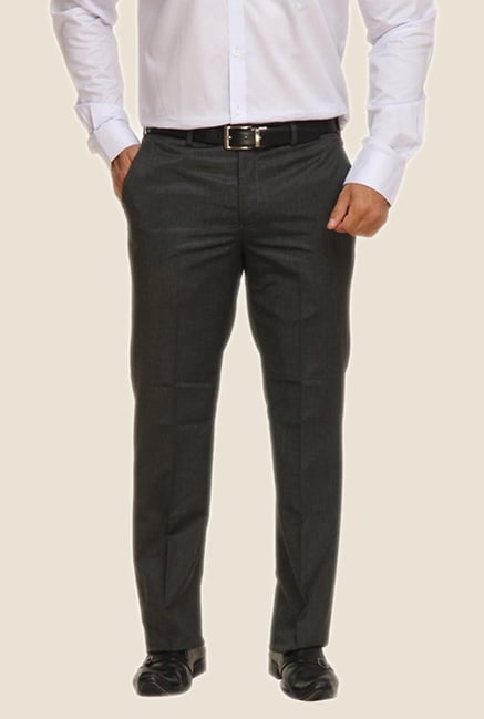 Raymond Dark Grey Solid Trouser Raymond Dark Grey Solid Trouser