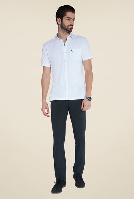 Parx Navy Solid Chinos Parx Navy Solid Chinos