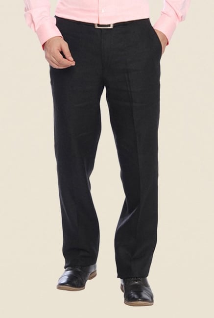 Raymond Black Solid Linen Trouser Raymond Black Solid Linen Trouser