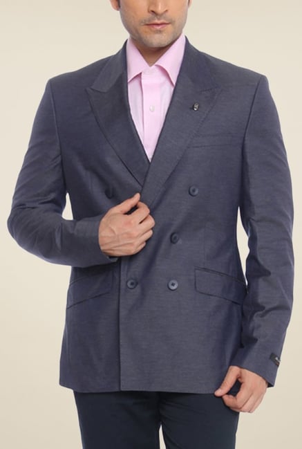 Raymond Blue Solid Blazer Raymond Blue Solid Blazer
