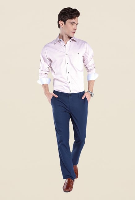 Raymond Blue Solid Chinos Raymond Blue Solid Chinos