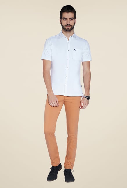 Parx Peach Solid Chinos Parx Peach Solid Chinos
