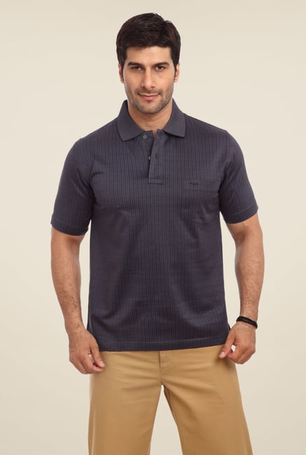 ColorPlus Black Printed Polo T Shirt ColorPlus Black Printed Polo T Shirt