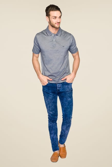 ColorPlus Grey Solid Polo T Shirt ColorPlus Grey Solid Polo T Shirt