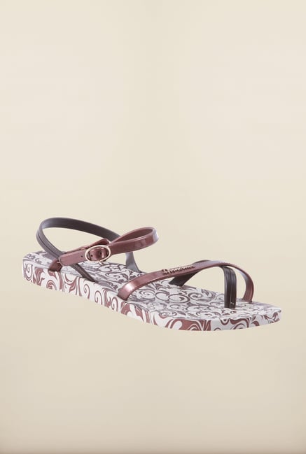 Ipanema Bronze & Beige Ankle Strap Sandals Ipanema Bronze & Beige Ankle Strap Sandals