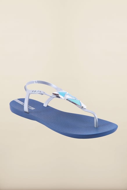 Ipanema Silver & Blue Ankle Strap Sandals Ipanema Silver & Blue Ankle Strap Sandals