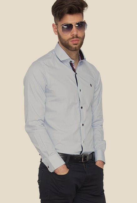 Mufti Sky Blue Pinstripe Shirt Mufti Sky Blue Pinstripe Shirt