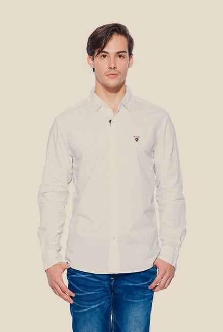 Mufti White Solid Shirt Mufti White Solid Shirt