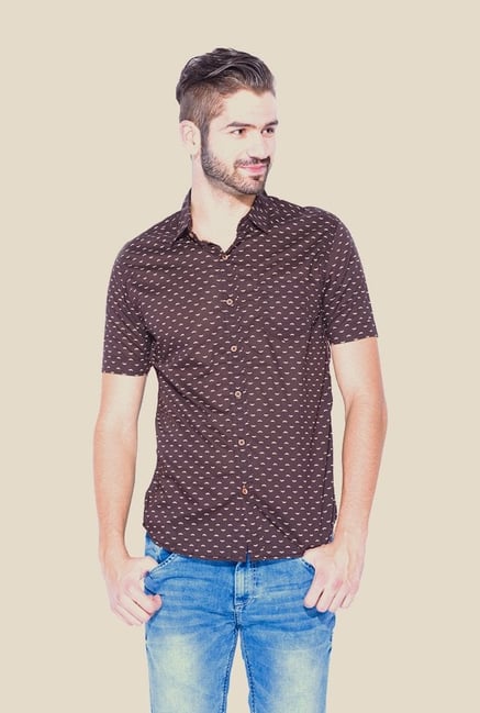 Mufti Brown Printed Shirt Mufti Brown Printed Shirt