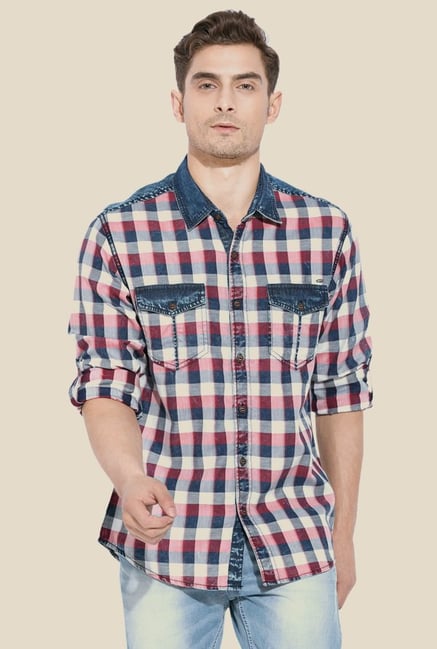 Mufti Red & Blue Checked Shirt Mufti Red & Blue Checked Shirt