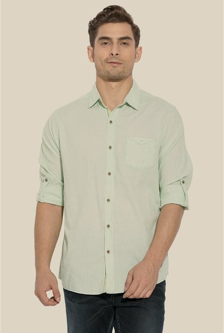 Mufti Green Solid Shirt Mufti Green Solid Shirt