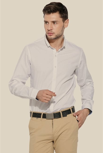 Mufti White Solid Shirt Mufti White Solid Shirt